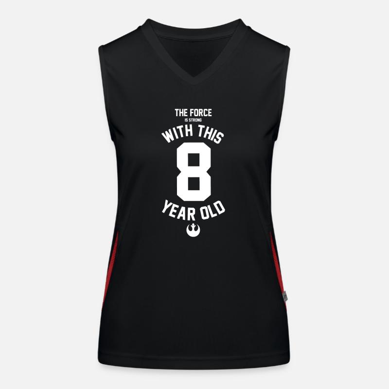 Force Is Strong With This 8 Year Old Rebel Logo Women's Functional Contrast Tank Top