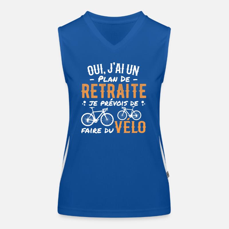 Plan De Retraite Cycliste Retraité Cyclisme Vélo Débardeur respirant contrasté Femme
