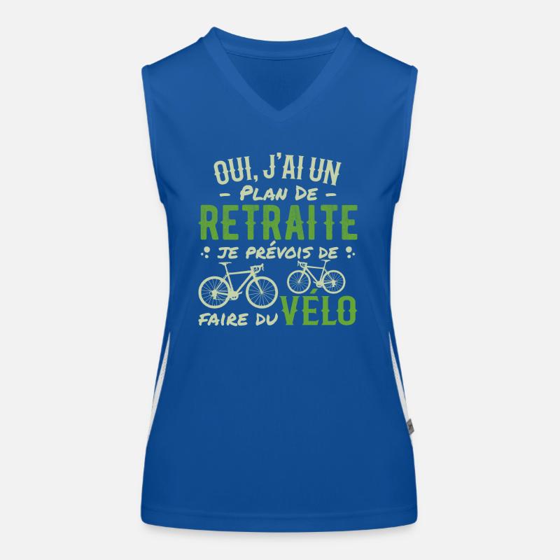 Plan De Retraite Cycliste Retraité Cyclisme Vélo Débardeur respirant contrasté Femme