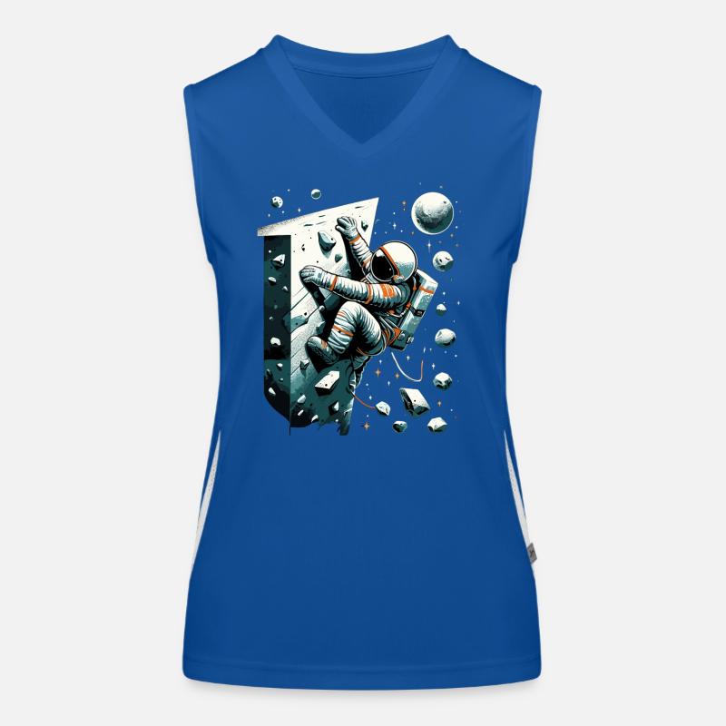 Bouldering Astronaut Spaceman Gift Women's Functional Contrast Tank Top
