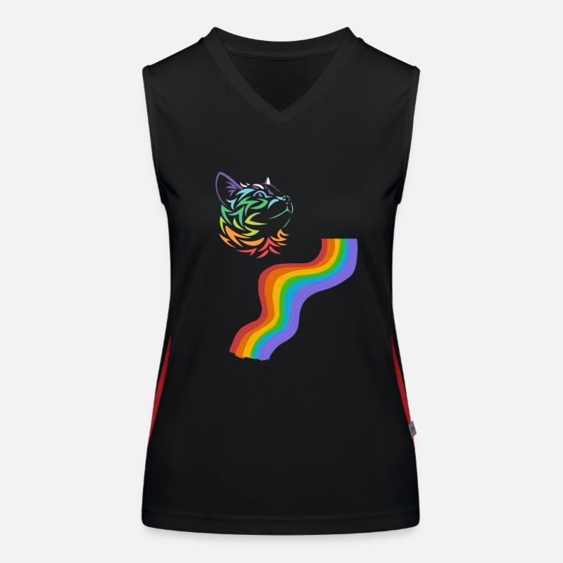 Cat Rainbow Women's Functional Contrast Tank Top