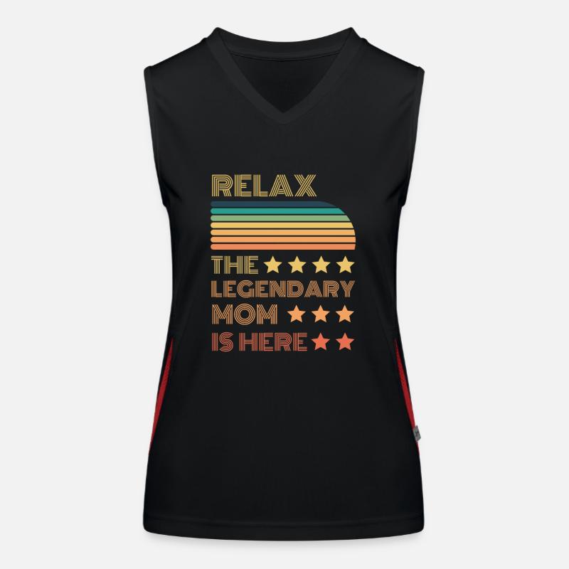 Relax the Legendary Mom is retro here Women's Functional Contrast Tank Top
