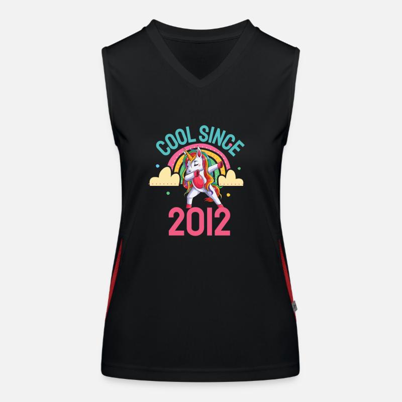 Cool seit 2012 Dabbing Einhorn 10. Geburtstag Funktionelles Kontrast-Tank Top für Frauen