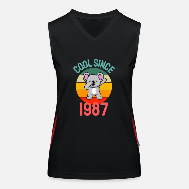 Cool seit 1987 Retro Dabbing Koala 35. Geburtstag Funktionelles Kontrast-Tank Top für Frauen