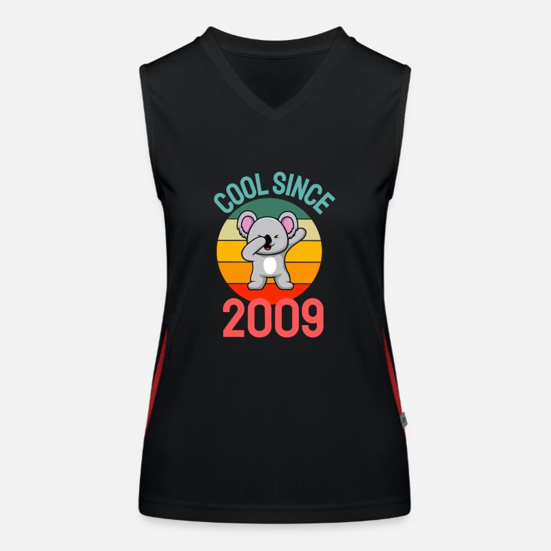 Cool seit 2009 Retro Dabbing Koala 13. Geburtstag Funktionelles Kontrast-Tank Top für Frauen