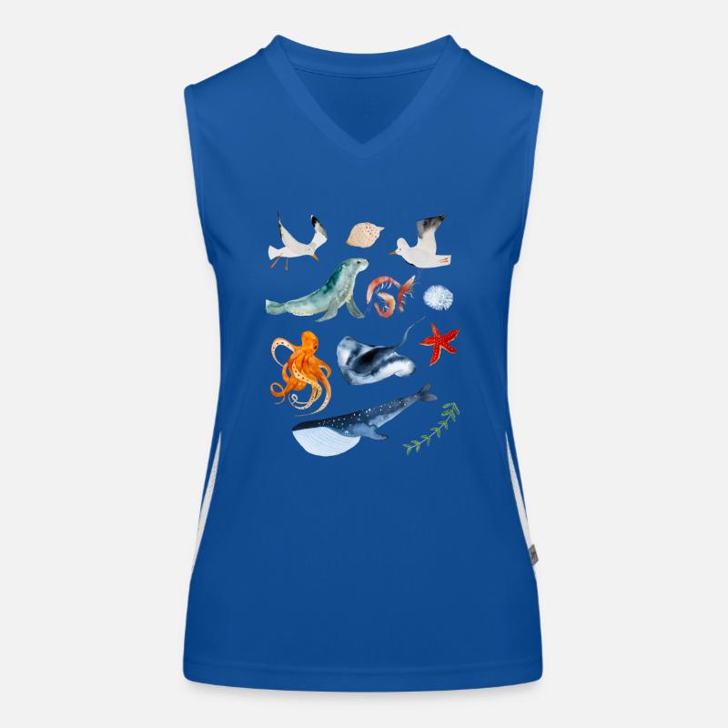 Sea and underwater souvenir and gift idea Women's Functional Contrast Tank Top