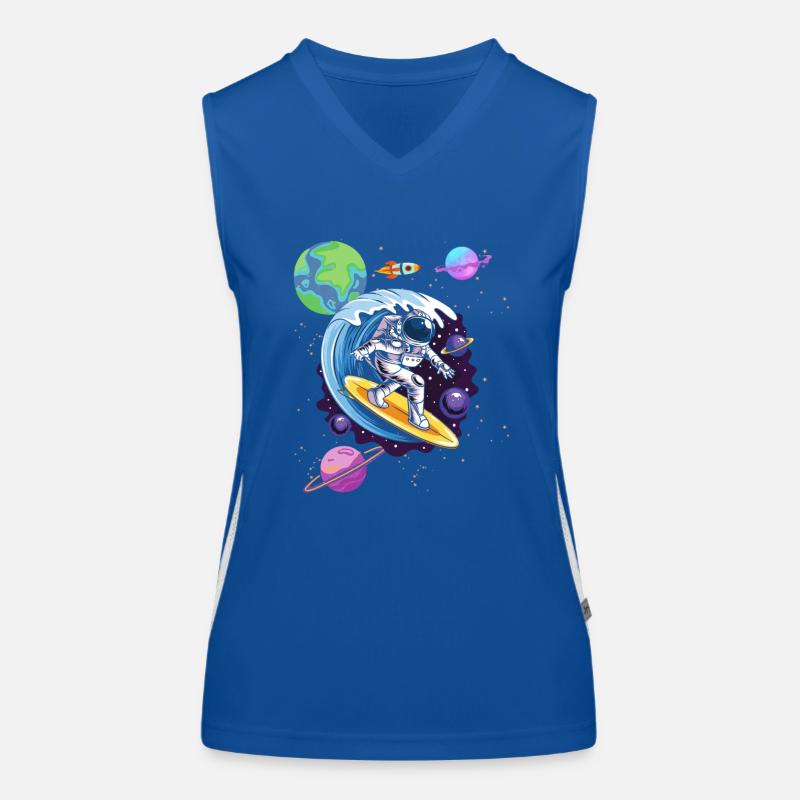 Galaxy Waves Surf Space Surfer Astronaute Débardeur respirant contrasté Femme