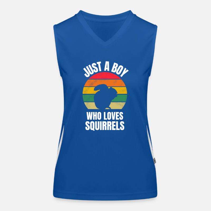 Tierliebhaber Junge Wald Tier Retro Eichhörnchen Funktionelles Kontrast-Tank Top für Frauen