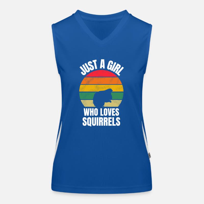 Wald Tierliebhaber Retro Mädchen Eichhörnchen Funktionelles Kontrast-Tank Top für Frauen
