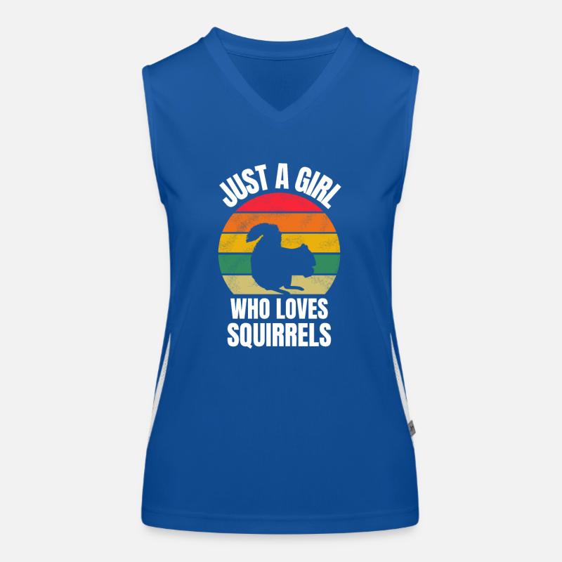 Wald Tierliebhaber Mädchen Retro Eichhörnchen Funktionelles Kontrast-Tank Top für Frauen