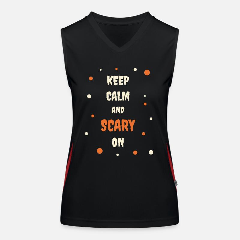 Keep calm and scary on Women's Functional Contrast Tank Top