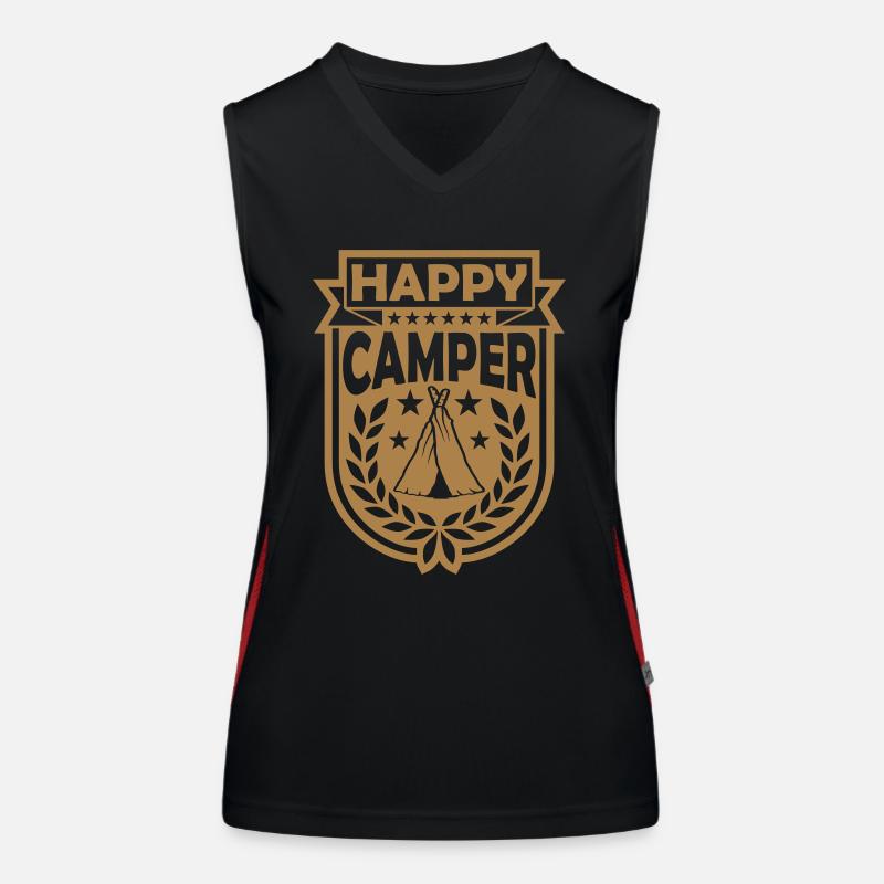 Logo de l’excursion Happy Camper Débardeur respirant contrasté Femme