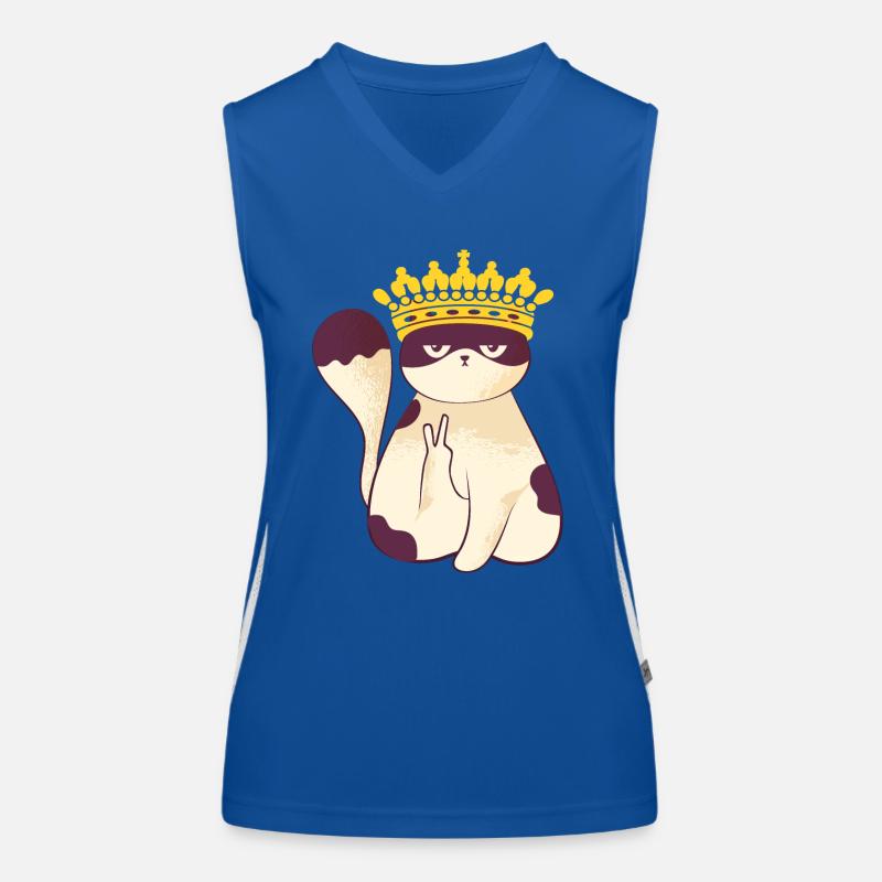 Cat Crown Peace Angry Sweet Grumpy Women's Functional Contrast Tank Top