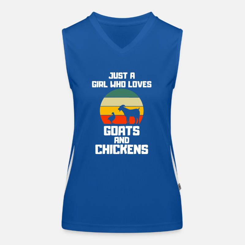 Hühner Bauer Bauernhof Tier Mädchen Retro Ziege Funktionelles Kontrast-Tank Top für Frauen