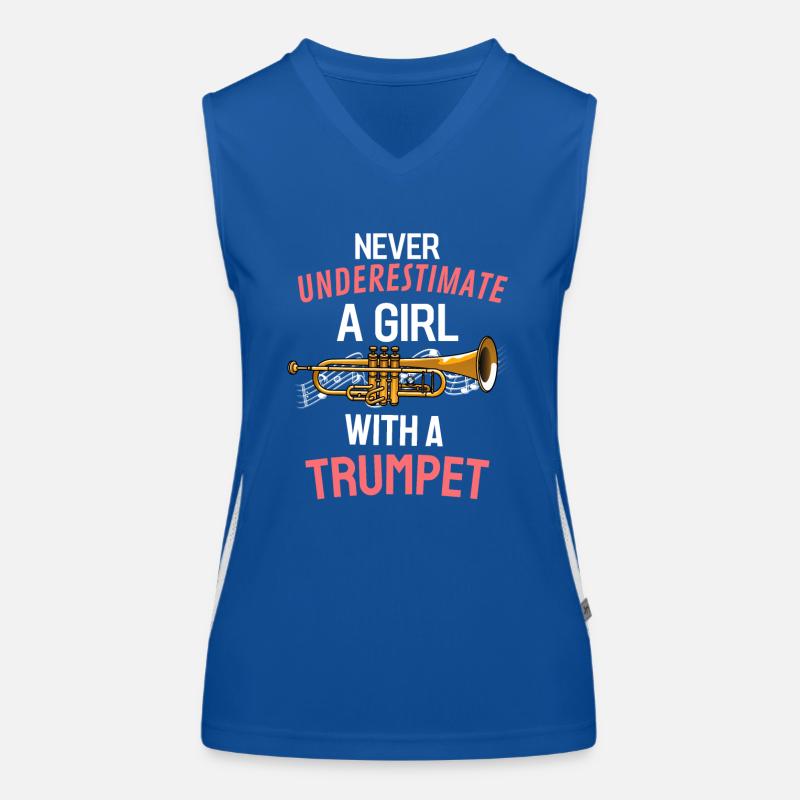Blasmusik Trompeter Mädchen Geschenk Trompete Funktionelles Kontrast-Tank Top für Frauen