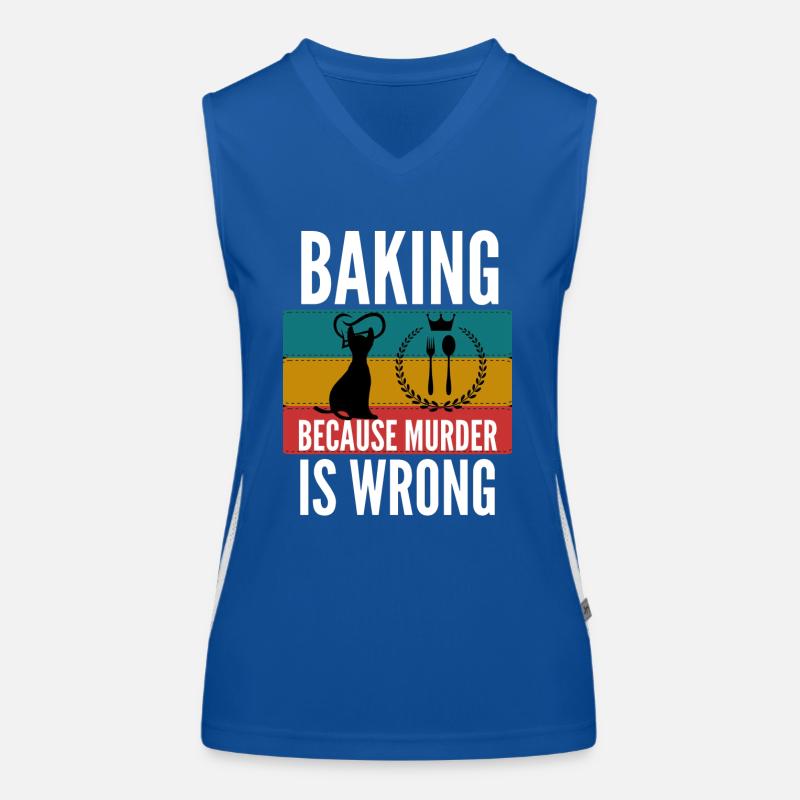 baking because murder is wrong shirt Women's Functional Contrast Tank Top
