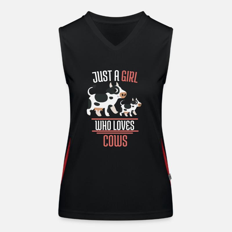 Bauer Landwirt Bauernhof Tier Mädchen Geschenk Kuh Funktionelles Kontrast-Tank Top für Frauen