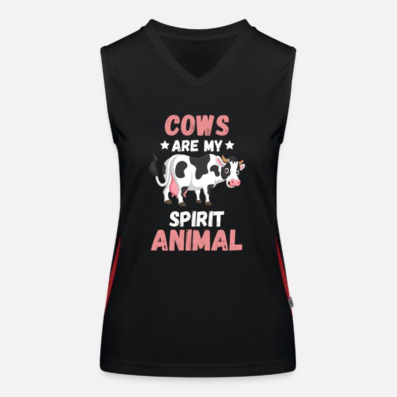 Bauer Bauernhof Tier Lustige Geschenkidee Kuh Funktionelles Kontrast-Tank Top für Frauen