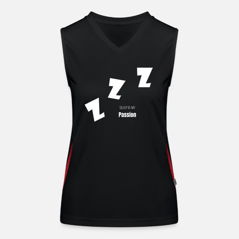 sleeping is my passion - Women's Functional Contrast Tank Top - black/red
