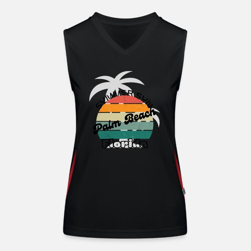 Palm Beach Florida - Women's Functional Contrast Tank Top - black/red