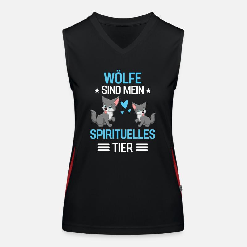 Waldbewohner Wald Tier Lustiges Geschenk Wolf Funktionelles Kontrast-Tank Top für Frauen