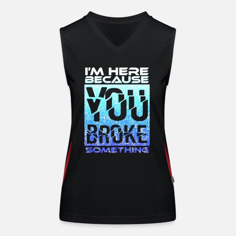 tech it computer quotes fraze meme cool quote cyber Women's Functional Contrast Tank Top