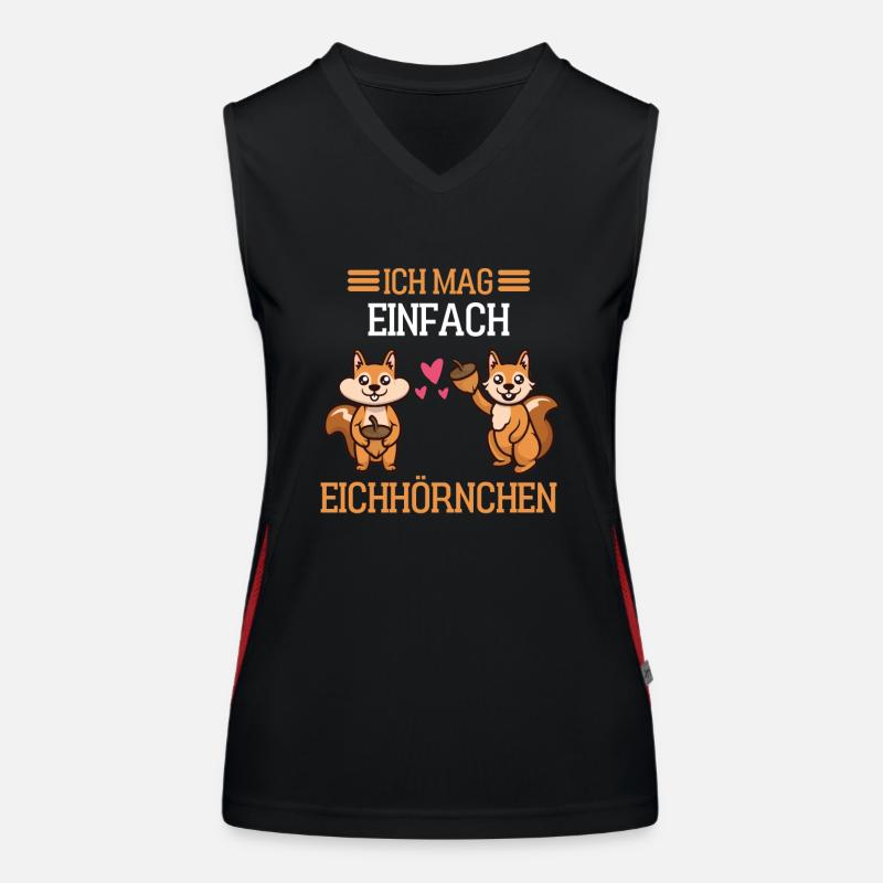 Waldbewohner Nagetier Geschenk Eichhörnchen Funktionelles Kontrast-Tank Top für Frauen
