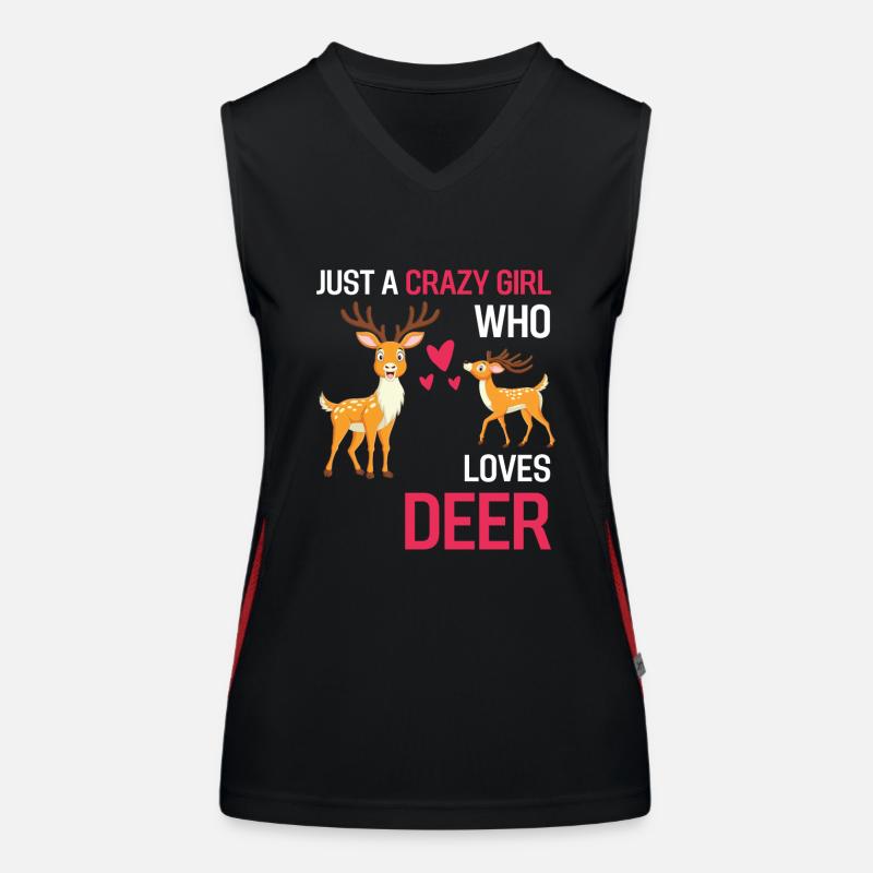 Rotwild Wald Tier Mädchen Geschenk Hirsch Funktionelles Kontrast-Tank Top für Frauen