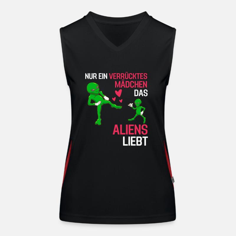 Science Fiction Alien Mädchen Geschenk Alien Funktionelles Kontrast-Tank Top für Frauen