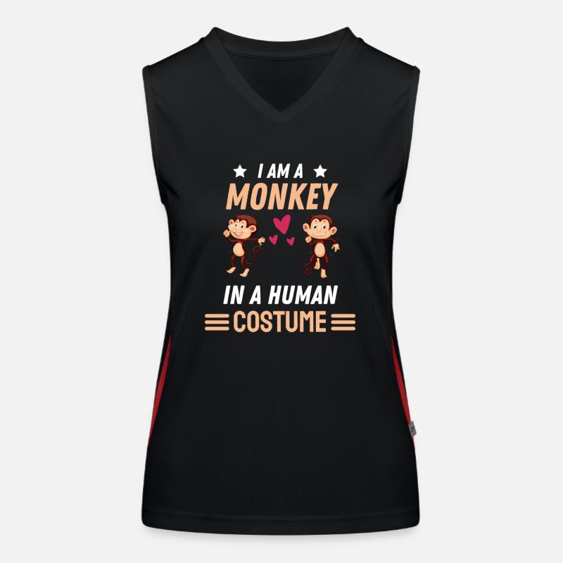 Zoo Tier Schimpansen Kostüm Geschenk Lustiges Affe Funktionelles Kontrast-Tank Top für Frauen