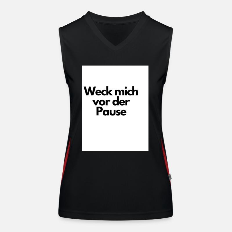 Weck mich vor der Pause Funktionelles Kontrast-Tank Top für Frauen