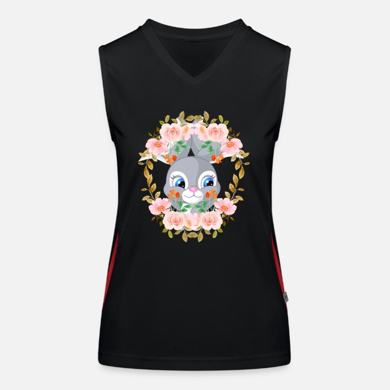 1 - Women's Functional Contrast Tank Top - black/red