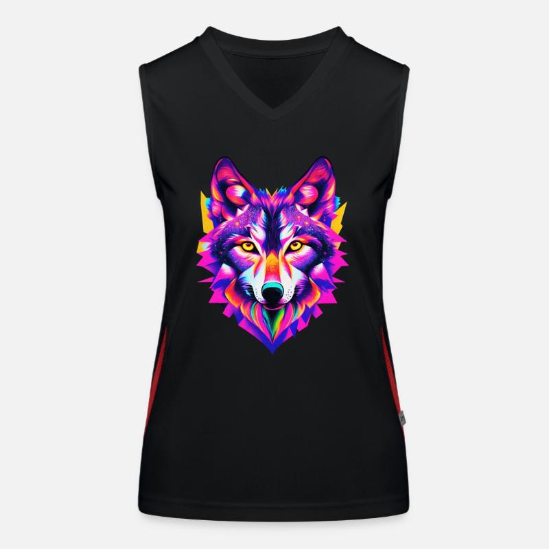 Wolf 03 Funktionelles Kontrast-Tank Top für Frauen