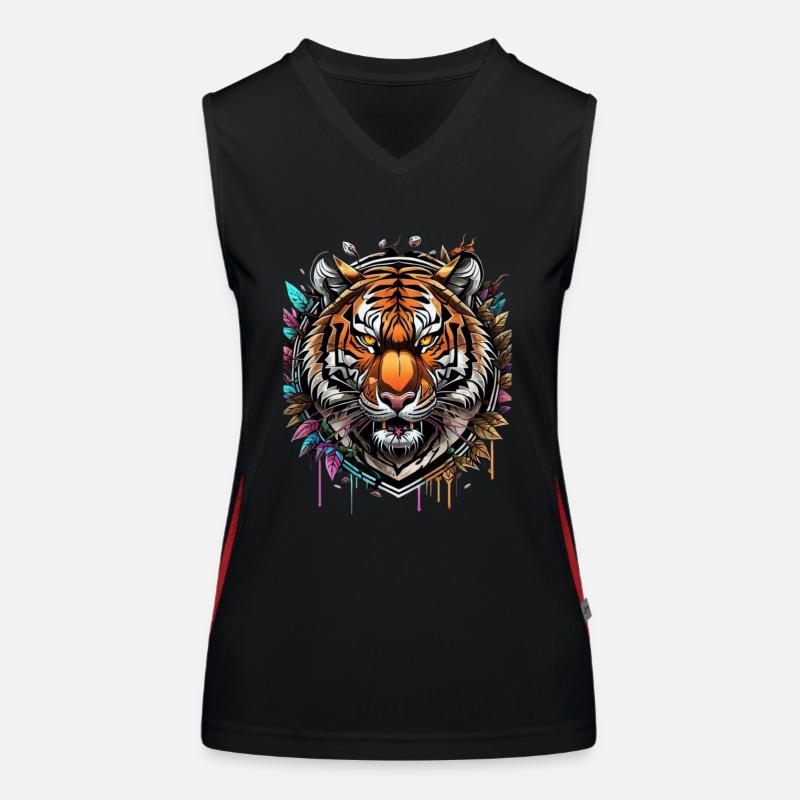 Graffiti Tigre Débardeur respirant contrasté Femme