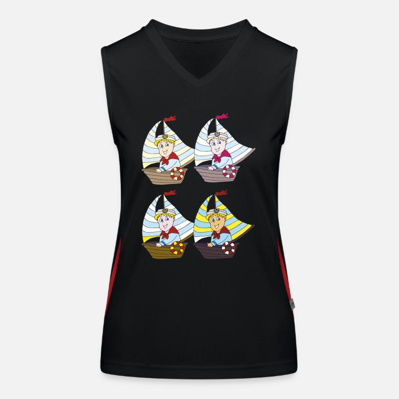 Small Captain 4-fold Women's Functional Contrast Tank Top