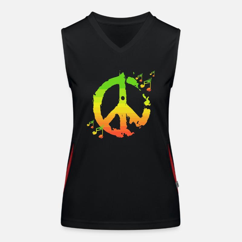 Reggae-Frieden Funktionelles Kontrast-Tank Top für Frauen