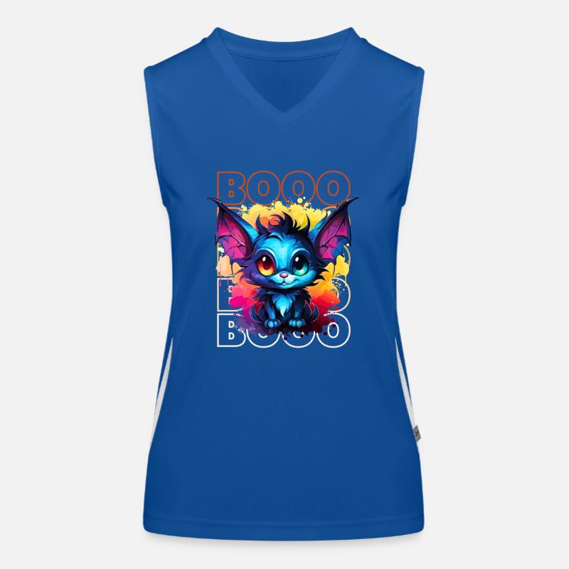 Chibi Swoop & Booo! Nighttime Flutter Tee! Women's Functional Contrast Tank Top