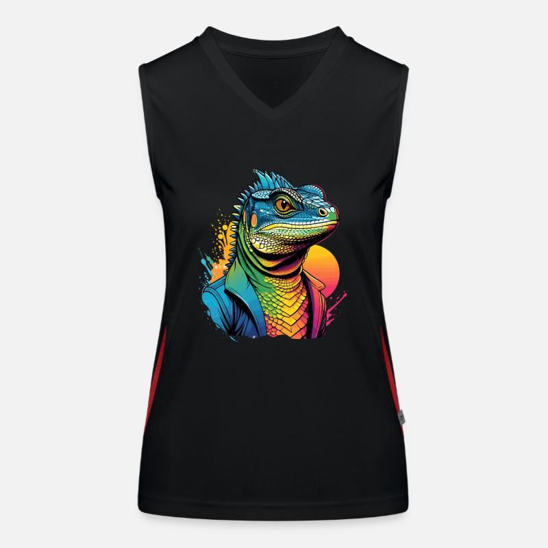 Draco Eidechse Funktionelles Kontrast-Tank Top für Frauen