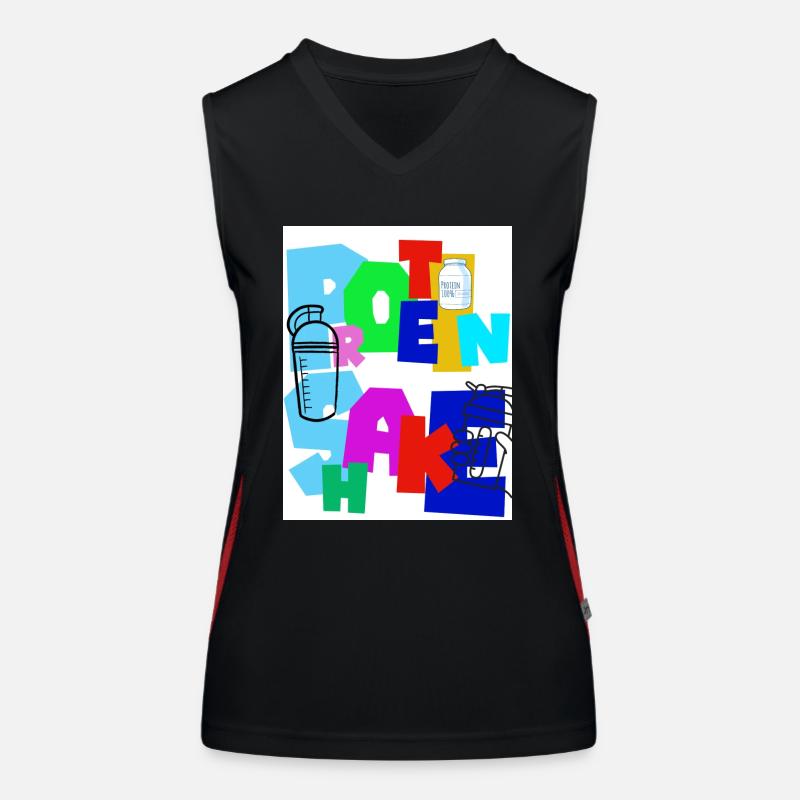 Shake protéiné. Supplément de protéines. Boisson. Débardeur respirant contrasté Femme