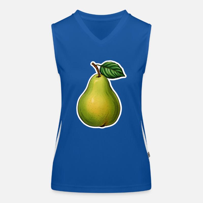 Pear with leaf Women's Functional Contrast Tank Top