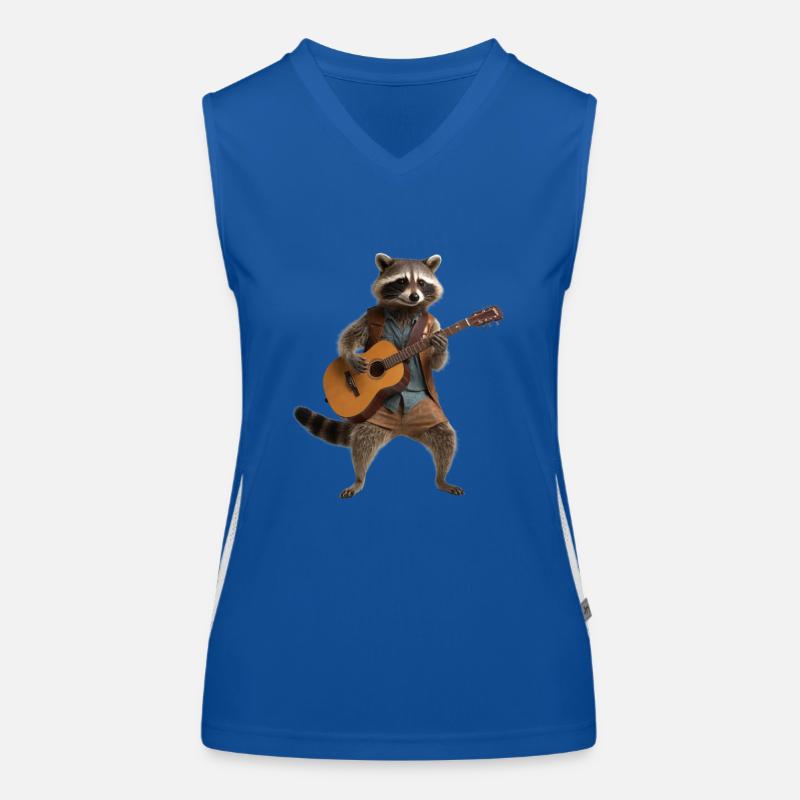 Waschbär Gitarre Funktionelles Kontrast-Tank Top für Frauen