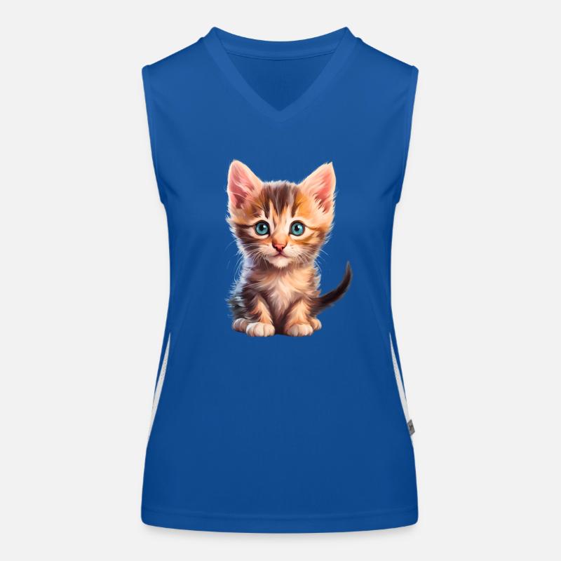 Süßes Kätzchen Funktionelles Kontrast-Tank Top für Frauen