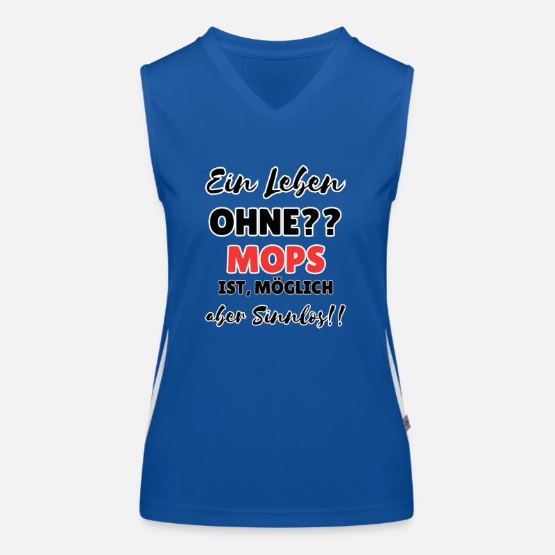 "Leben ohne Mops" Funktionelles Kontrast-Tank Top für Frauen