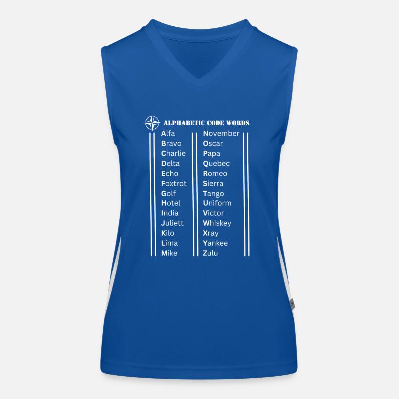 Alphabet code words Women's Functional Contrast Tank Top