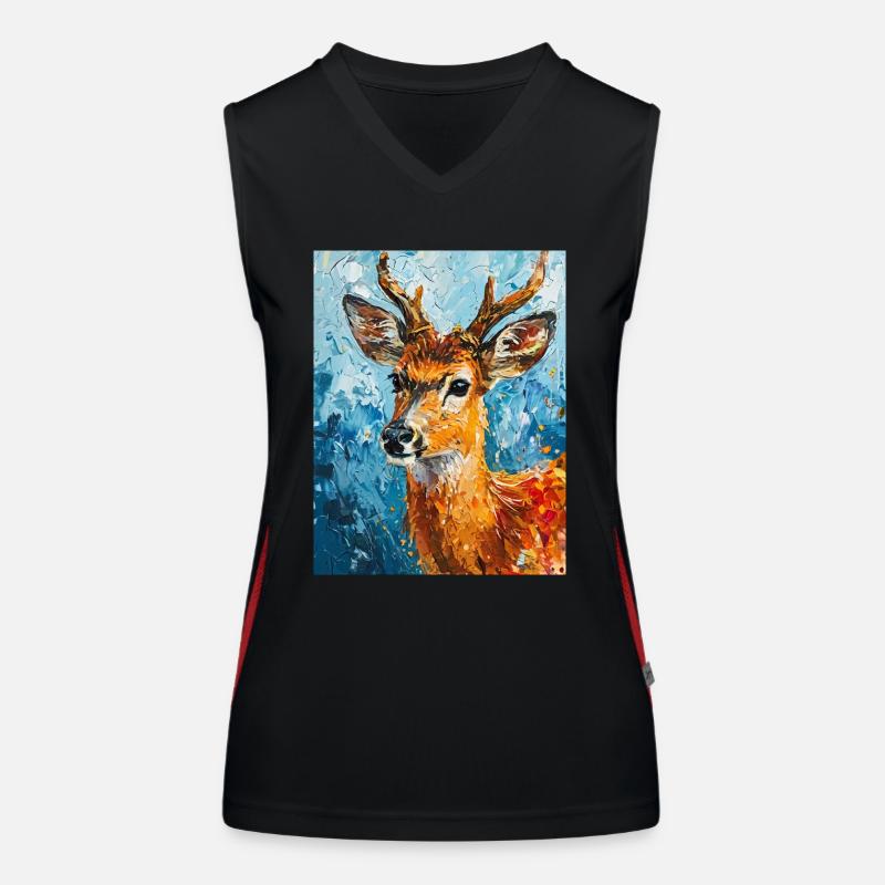 Deer image Women's Functional Contrast Tank Top