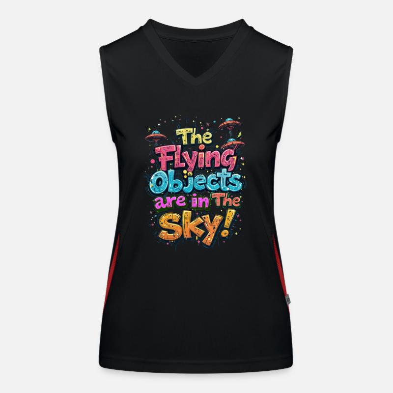 flying objects in the sky Women's Functional Contrast Tank Top