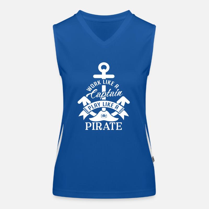 Work like a Captain play like a Pirate Women's Functional Contrast Tank Top