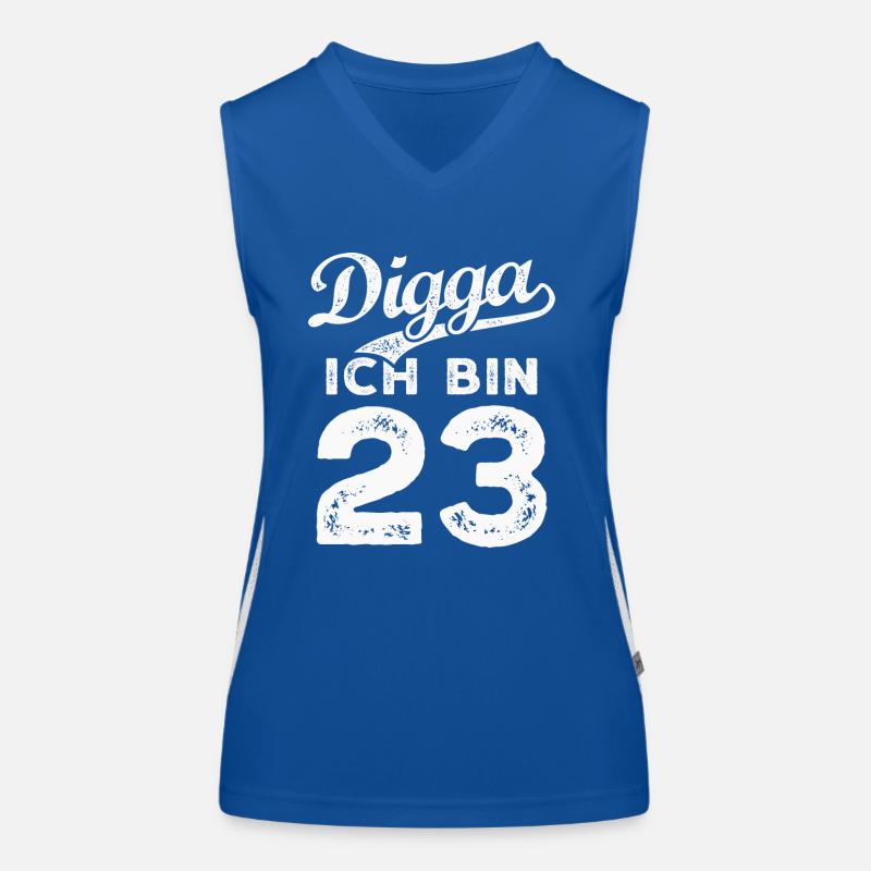 Digga Ich Bin 23 Jahre 23. Geburtstag Funktionelles Kontrast-Tank Top für Frauen