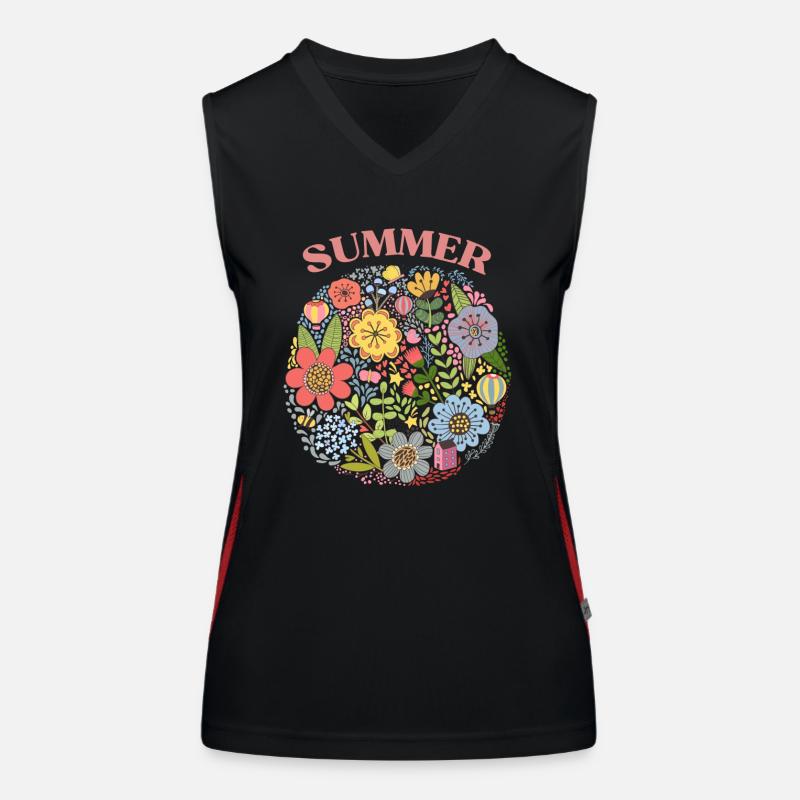 Blumensommer Funktionelles Kontrast-Tank Top für Frauen