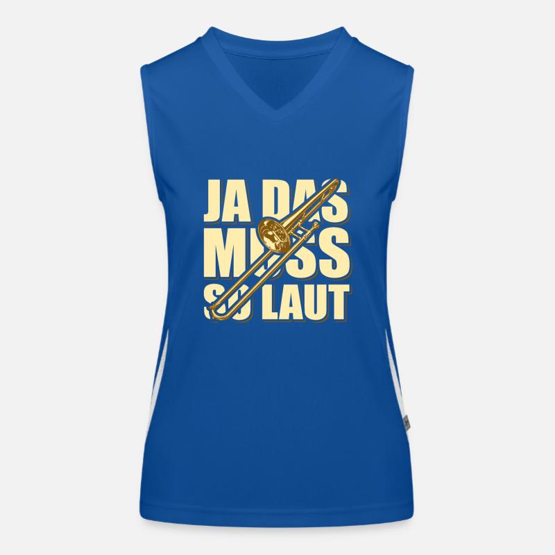 Ja das muss so laut - Posaune Funktionelles Kontrast-Tank Top für Frauen